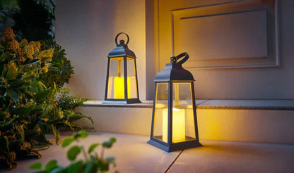 VividGlow - Set van 2 LED Lantaarns - Flikkerend Vlam-effect met Authentieke Sfeer