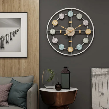 VintaRoman | 3D Metalen Romeinse Cijfer Wandklok - Vintage Stille Luxe Wanddecoratie