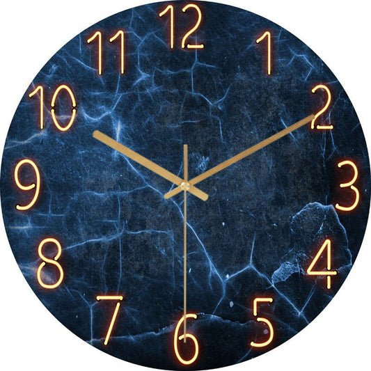MarbleTime | Moderne Marmeren Analoge Wandklok - Stijlvol Decoratief Tijdsbeeld