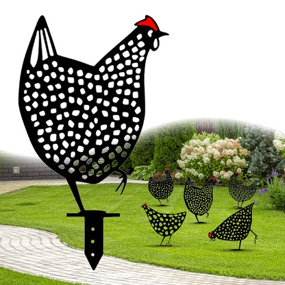 Clucko | Decoratieve metalen tuin kippen - Outdoor gazon beelden