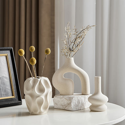 VasaForm | 3-delige Boho keramische vaasset – Moderne Scandinavische minimalistische woondecoratie