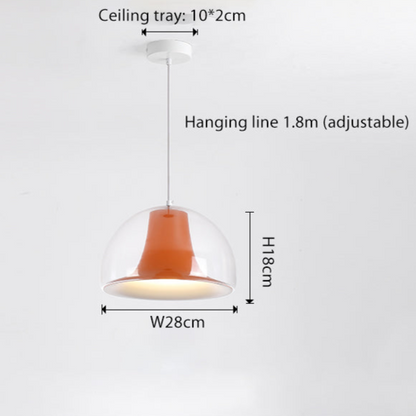 Halfronde kwallen glazen hanglamp