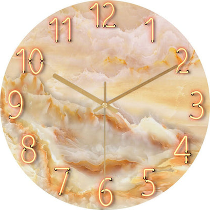 MarbleTime | Moderne Marmeren Analoge Wandklok - Stijlvol Decoratief Tijdsbeeld