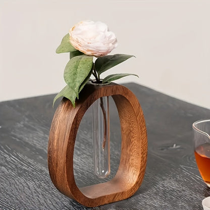 RusticAqua | Walnoot massief houten mini watervaas