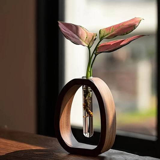 RusticAqua | Walnoot massief houten mini watervaas
