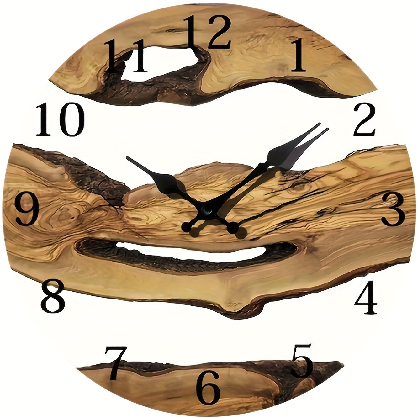 ClockCraft | Creatieve 12-inch acryl houtnerf wandklok - ontwerp zonder frame