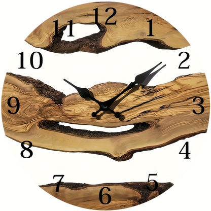 ClockCraft | Creatieve 12-inch acryl houtnerf wandklok - ontwerp zonder frame