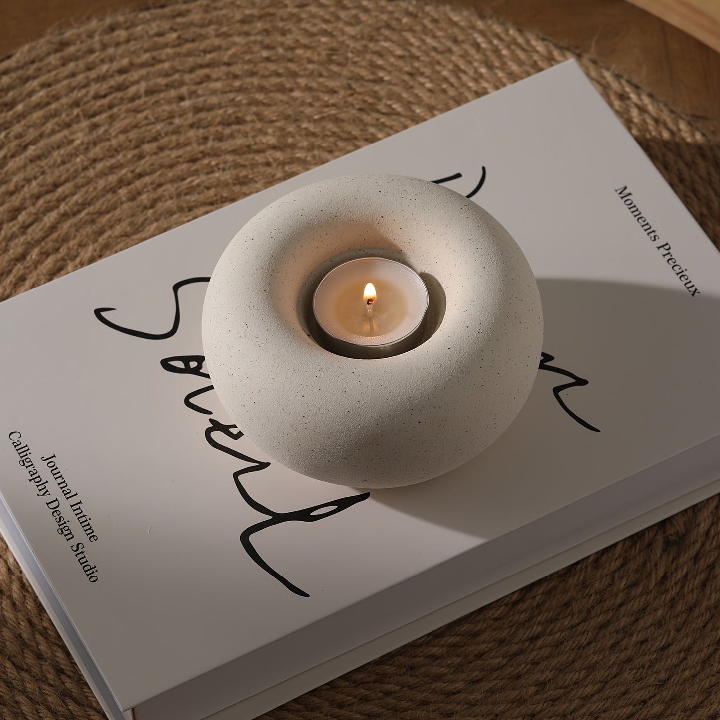 CandleNest | Keramische Donut Kaarsenhouder – Modern Vintage Tafelstuk, Decoratieve Centerpiece