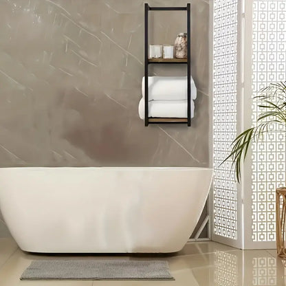 2-Laags Wandgemonteerd Handdoekenrek van Koolstofstaal 77 cm