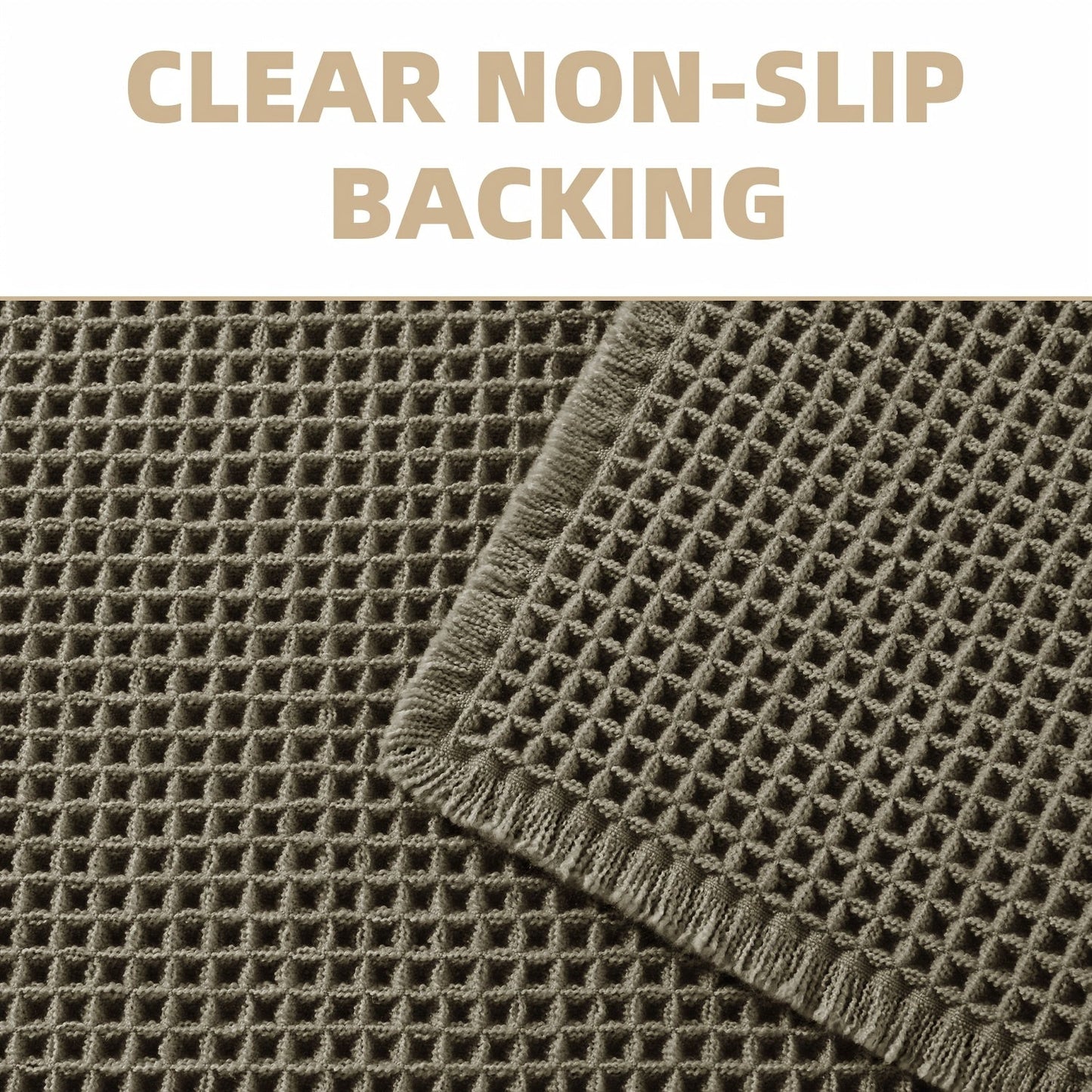AbsorbEase | Ultra-absorberende wafelbadmat met kwastjes - antislipmat