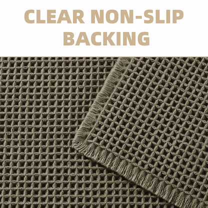 AbsorbEase | Ultra-absorberende wafelbadmat met kwastjes - antislipmat