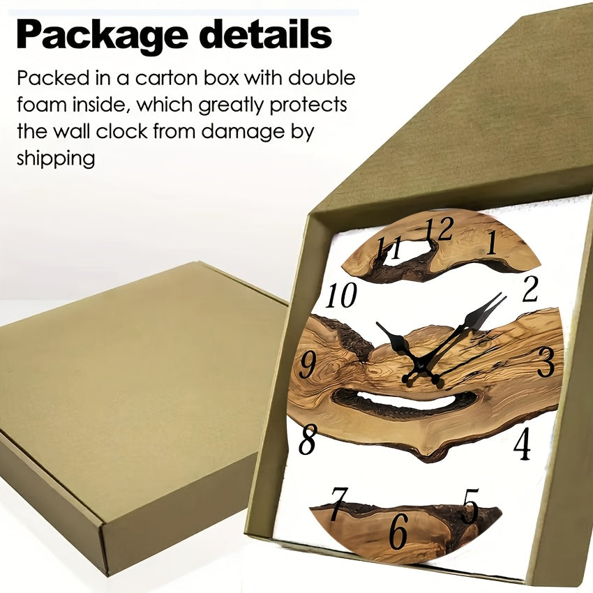 ClockCraft | Creatieve 12-inch acryl houtnerf wandklok - ontwerp zonder frame