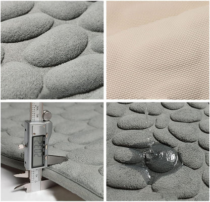 CobbleMat | Antislip PVC Badmat met keienontwerp - Sneldrogende, Zachte & Duurzame Badkamermat