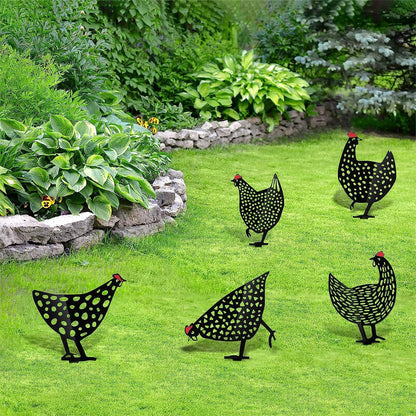 Clucko | Decoratieve metalen tuin kippen - Outdoor gazon beelden