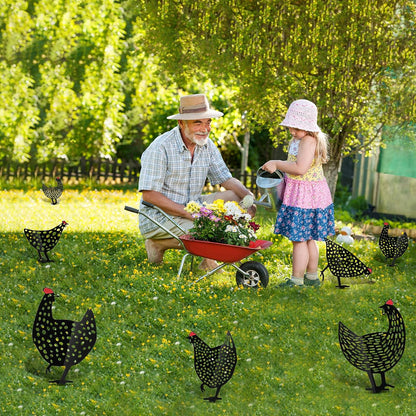 Clucko | Decoratieve metalen tuin kippen - Outdoor gazon beelden