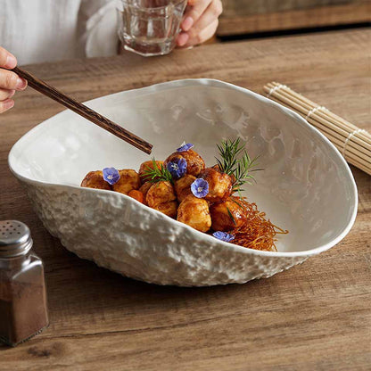 Jumeira Ovale Kom | Luxe Keramische Kom met Natuursteenpatroon