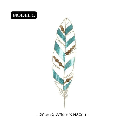 PlumeArt | Decoratieve ijzeren veer muurkunst - Elegante metalen ambachtelijke muurdecoratie