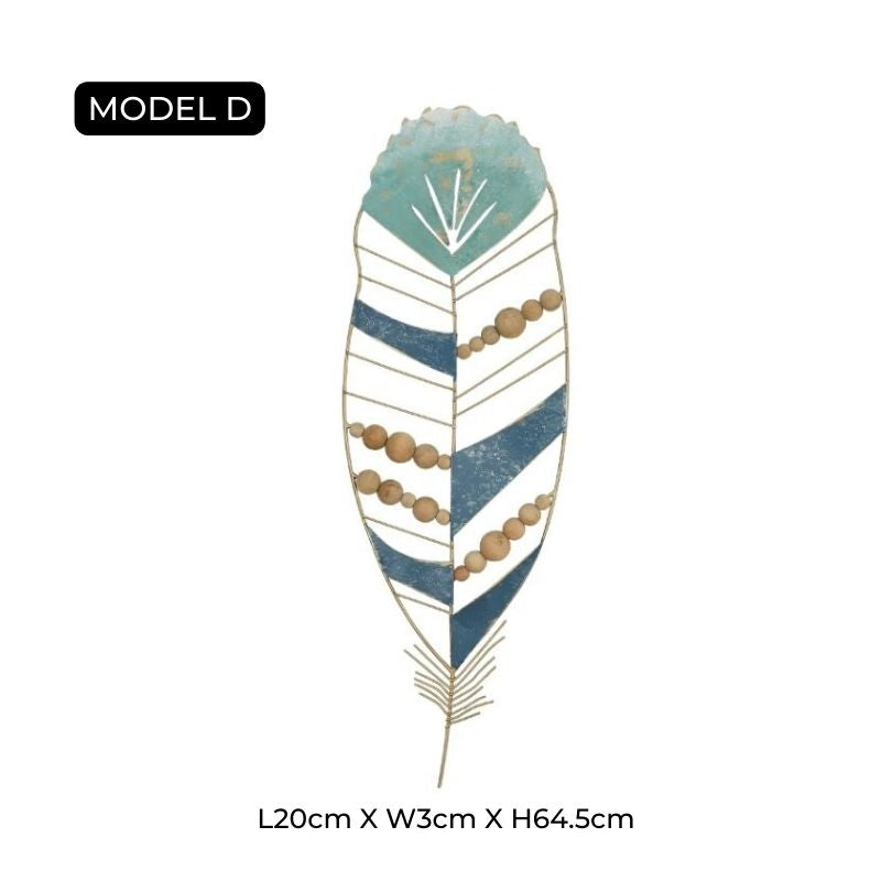 PlumeArt | Decoratieve ijzeren veer muurkunst - Elegante metalen ambachtelijke muurdecoratie