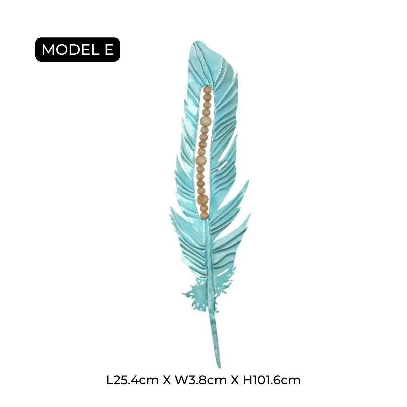 PlumeArt | Decoratieve ijzeren veer muurkunst - Elegante metalen ambachtelijke muurdecoratie