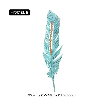 PlumeArt | Decoratieve ijzeren veer muurkunst - Elegante metalen ambachtelijke muurdecoratie