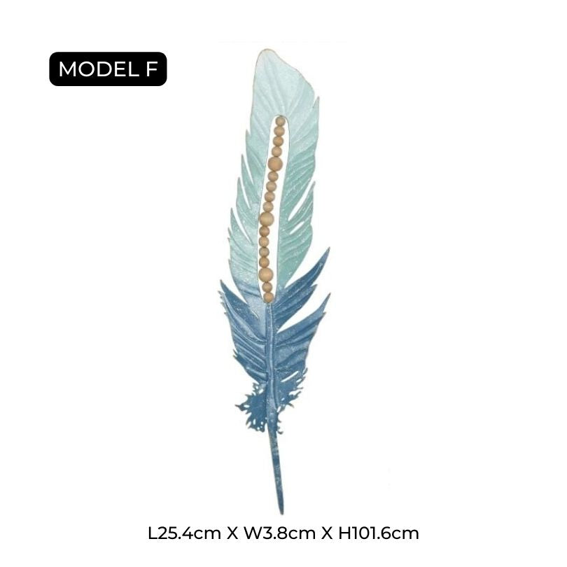 PlumeArt | Decoratieve ijzeren veer muurkunst - Elegante metalen ambachtelijke muurdecoratie