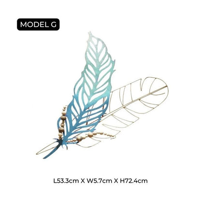 PlumeArt | Decoratieve ijzeren veer muurkunst - Elegante metalen ambachtelijke muurdecoratie