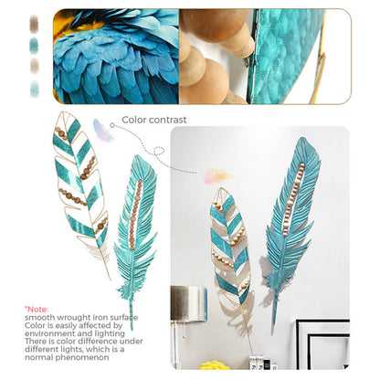 PlumeArt | Decoratieve ijzeren veer muurkunst - Elegante metalen ambachtelijke muurdecoratie