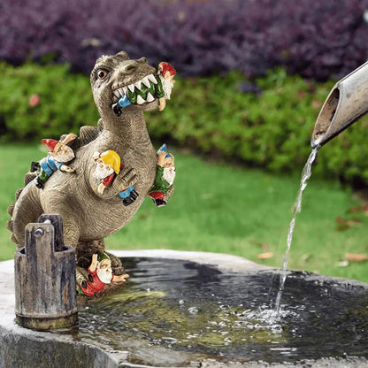Gnomasaur | Dinosaurus tuinkabouter eter - Grappig buiten tuindecor hars beeldje