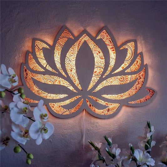 Glowdala | Moderne LED Lotus Mandala Wandlamp - Decoratieve sfeerverlichting