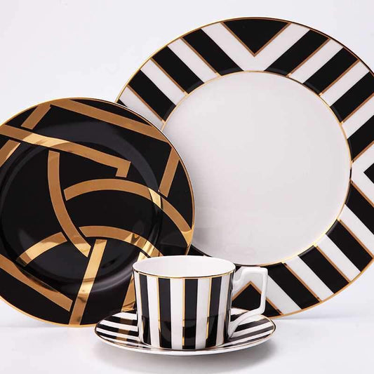 Mozart | Luxe 4-Delig Servies met Elegant Design – Porseleinen Dinerset