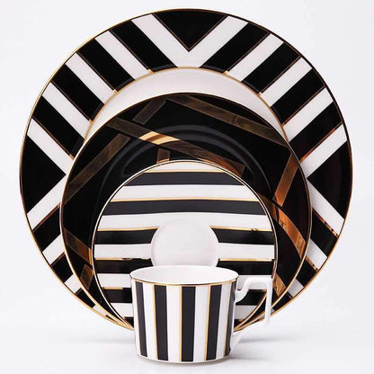 Mozart | Luxe 4-Delig Servies met Elegant Design – Porseleinen Dinerset