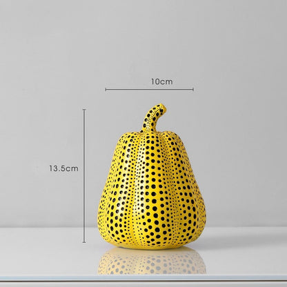 Gourmoda | Polka dot pompoen sculptuur - Yayoi Kusama stijl moderne kunst decor