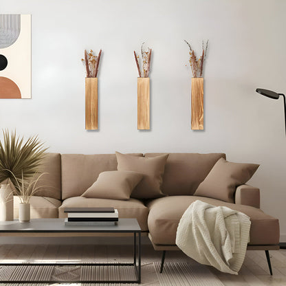 VertiBloom | Houten wandvaas 30 cm – Moderne rechthoekige plantenplank & hangende plantenbak