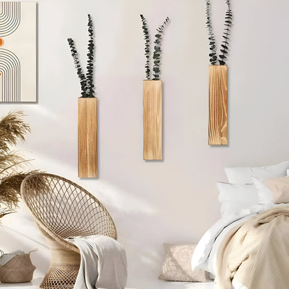 Nysaelle - Houten Wandvaas | Rechthoekig Plantenrek 30 cm