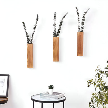 Nysaelle - Houten Wandvaas | Rechthoekig Plantenrek 30 cm