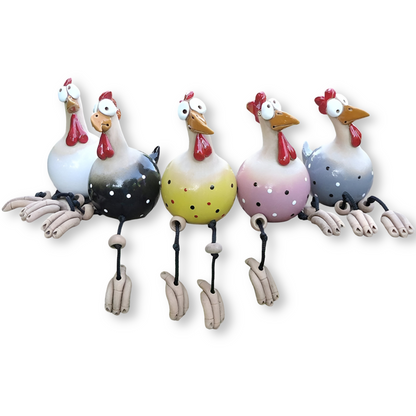 Cluckoo | Eigenzinnig tuinornament met kippen - Weerbestendig boerderijdierbeeldje