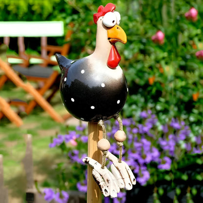 Cluckoo | Eigenzinnig tuinornament met kippen - Weerbestendig boerderijdierbeeldje