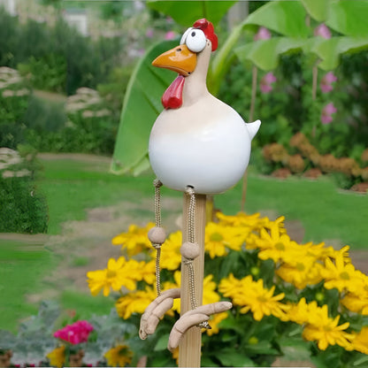 Cluckoo | Eigenzinnig tuinornament met kippen - Weerbestendig boerderijdierbeeldje