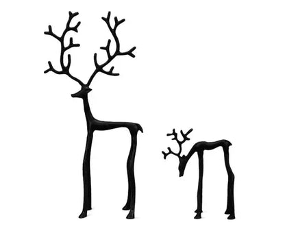 Elantra | Elegante minimalistische hertensculptuur set van 3 – woondecoratie, kerstversiering, woonkameraccent