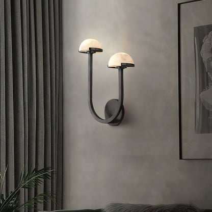 Paddestoel albasten wandlamp