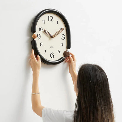 EvoClock | Moderne Minimalistische Wandklok - Elegant Licht Luxe Ontwerp, Stille Quartz Beweging
