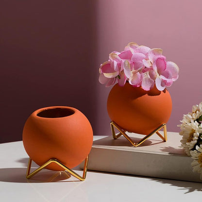 PotterStand |  Stijlvolle Ronde Planter met Metalen Voet