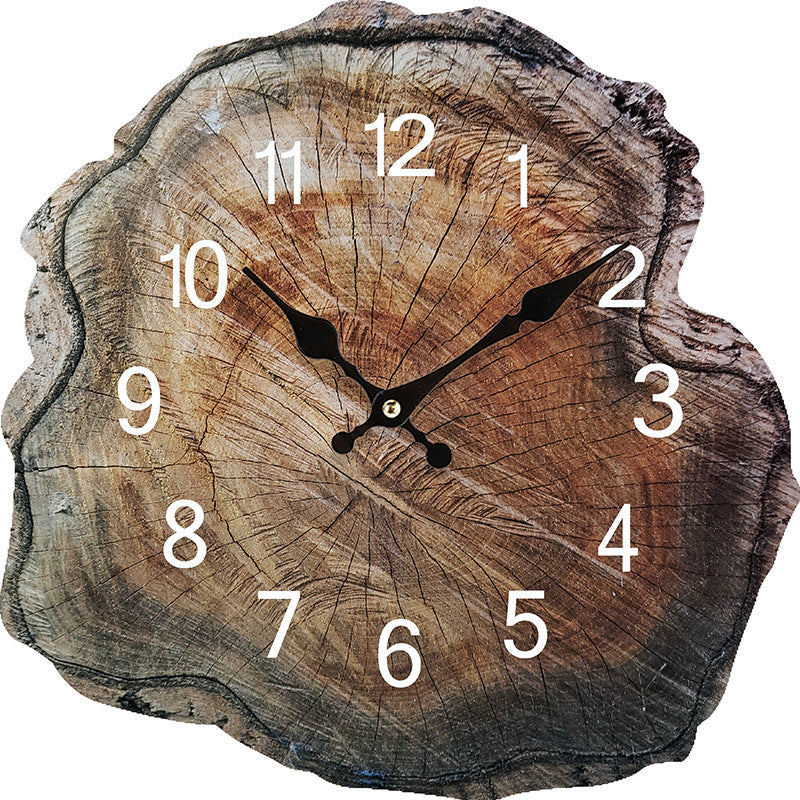 WoodOclock | Rustieke houten wandklok met structuur - Modern Boerderijdecor