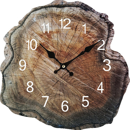 WoodOclock | Rustieke houten wandklok met structuur - Modern Boerderijdecor
