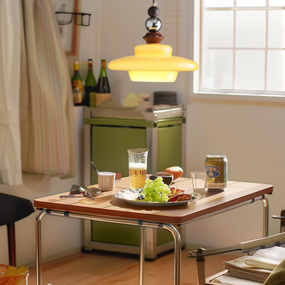 Middeleeuwse stijl glas beige eetkamer hanglamp
