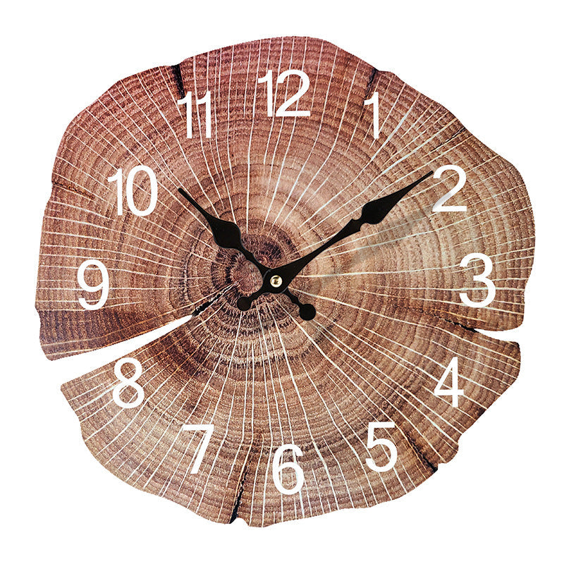 WoodOclock | Rustieke houten wandklok met structuur - Modern Boerderijdecor