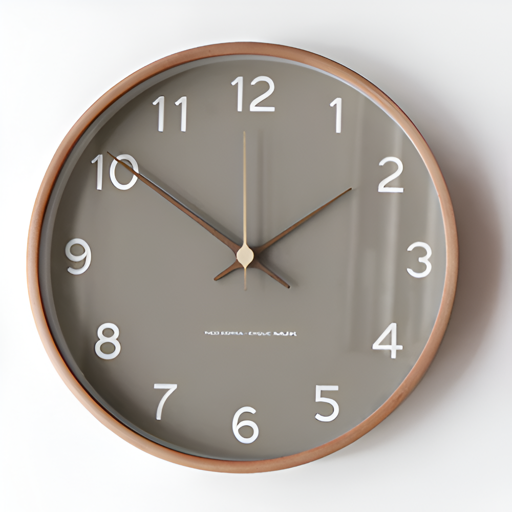 CircleHour | Klassieke ronde wandklok van 25 cm – Woondecoratie voor woonkamer en slaapkamer