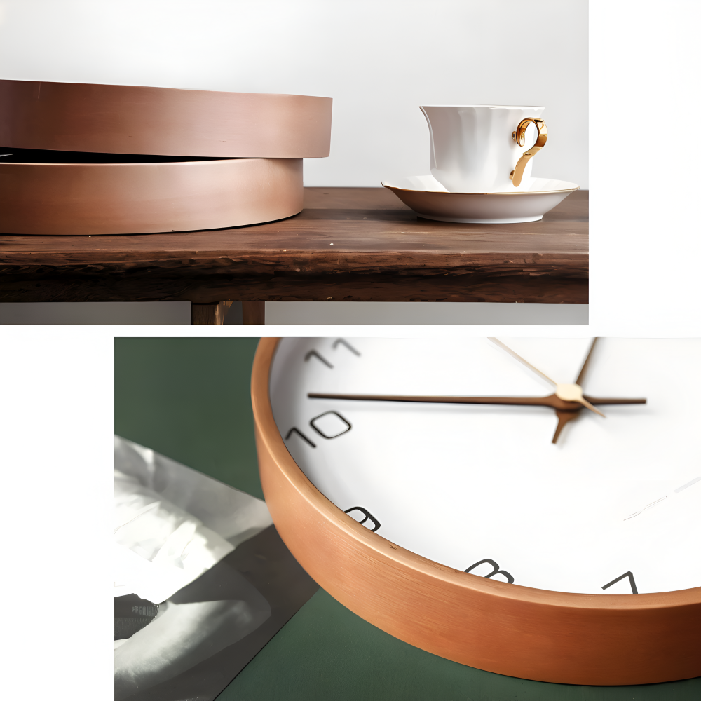 CircleHour | Klassieke ronde wandklok van 25 cm – Woondecoratie voor woonkamer en slaapkamer