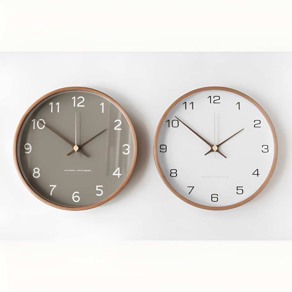 CircleHour | Klassieke ronde wandklok van 25 cm – Woondecoratie voor woonkamer en slaapkamer
