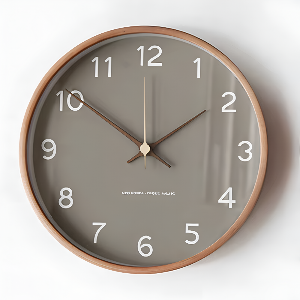 CircleHour | Klassieke ronde wandklok van 25 cm – Woondecoratie voor woonkamer en slaapkamer